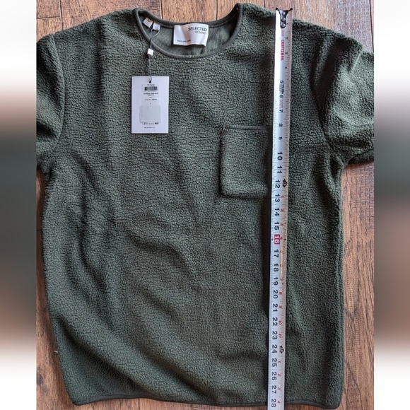 Selected / Homme Derek Crew Neck Sweatshirt Rosin Green Size Large NWT 100% Poly - Picture 9 of 16